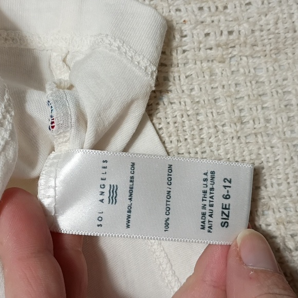 NWT Sol Angeles Baby Cream and Blue Wave Short Sleeve Tee Sz 6-12 Month USA Made - Picture 5 of 8